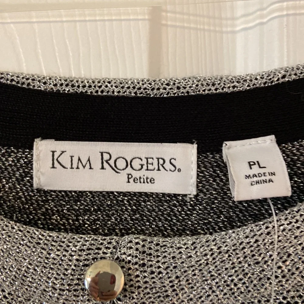 Beautiful Kim Rogers Shirt size PL brand new with tags color silver and black - Picture 3 of 12
